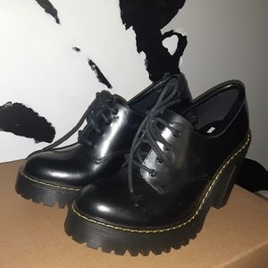 Black Doc Marten high heeled Mary Janes